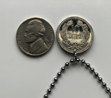 1971 Venezuela 10 Céntimos coin pendant necklace Simon Bolivar's Palomo horse Caracas Maracaibo Valencia Barquisimeto Ciudad Guayana Maturin Barcelona Maracay Cumana Barinas Miranda San Cristobal n003332