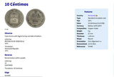 1971 Venezuela 10 Céntimos coin pendant necklace Simon Bolivar's Palomo horse Caracas Maracaibo Valencia Barquisimeto Ciudad Guayana Maturin Barcelona Maracay Cumana Barinas Miranda San Cristobal n003332