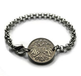 1895 Austria Osterreich 10 Heller coin rolo link bracelet jewelry Austrian eagle Habsburg Vienna Linz Österreicher Schönbrunn Palace Sankt Pölten Styria Mozart b000062