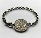 1895 Austria Osterreich 10 Heller coin rolo link bracelet jewelry Austrian eagle Habsburg Vienna Linz Österreicher Schönbrunn Palace Sankt Pölten Styria Mozart b000062
