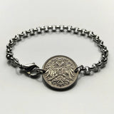 1895 Austria Osterreich 10 Heller coin rolo link bracelet jewelry Austrian eagle Habsburg Vienna Linz Österreicher Schönbrunn Palace Sankt Pölten Styria Mozart b000062