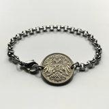 1895 Austria Osterreich 10 Heller coin rolo link bracelet jewelry Austrian eagle Habsburg Vienna Linz Österreicher Schönbrunn Palace Sankt Pölten Styria Mozart b000062