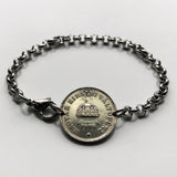 1894 Hungary Magyar 10 Filler coin bracelet Saint Stephen Holy Crown Szent Korona Budapest Debrecen Pecs Gyor Nyiregyhaza Kecskemet Szolnok b000063