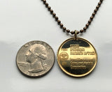 1984 Israel Jerusalem token pendant Jewish Lion of Judah greetings Western Wall Talmud menorah Judaism Hebrew Yiddish Nazareth Zion n003346
