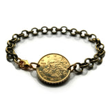 2002 Italy 10 Euro Cent coin bracelet Birth of Venus renaissance painting Sandro Botticelli Galleria degli Uffizi Art museum Simonetta Vespucci Florence Tuscany Loggiato Piazza della Signoria Ponte Vecchio Arno river Ognissanti Medici Siena b000070