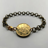 2002 Italy 10 Euro Cent coin bracelet Birth of Venus renaissance painting Sandro Botticelli Galleria degli Uffizi Art museum Simonetta Vespucci Florence Tuscany Loggiato Piazza della Signoria Ponte Vecchio Arno river Ognissanti Medici Siena b000070