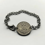 1895 Austria Osterreich 10 Heller coin rolo link bracelet jewelry Austrian eagle Habsburg Vienna Linz Österreicher Schönbrunn Palace Sankt Pölten Styria Mozart b000062