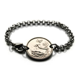 1986 Germany Deutschland 50 Pfennig coin bracelet planting tree seedling gardener Berlin Dresden Hannover Nuremberg Bonn Rostock b000065