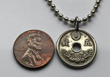 1921 Japan Nippon Nihon 10 Sen coin rolo link bracelet seigaiha waves Yata floral sacred mirror Tokyo Samurai symbol Judo Chrysanthemum blossom b000066