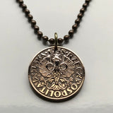1925 Poland Polska 5 Groszy coin pendant white Polish eagle Poles Warsaw Krakow Wroclaw Lodz Poznan Gdansk Szczecin Bydgoszcz Lublin n001852