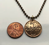 1925 Poland Polska 5 Groszy coin pendant white Polish eagle Poles Warsaw Krakow Wroclaw Lodz Poznan Gdansk Szczecin Bydgoszcz Lublin n001852