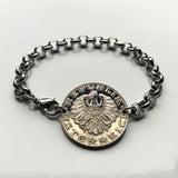 1991 Austria Österreich 10 Schilling coin bracelet Austrian eagle Vienna Salzburg Linz Innsbruck Graz Tyrol Villach Carinthia Styria Wels Sankt Pölten Sölden Vorarlberg Habsburg Zell am See b000082
