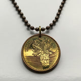 2014 Colombia 100 Pesos coin pendant Frailejón fruta Colombiana Bogota sunflower Valle del Cauca Soledad Bello Ibagué Villavicencio n000633