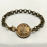 2001 Poland Polska 5 Groszy coin bracelet jewelry white Polish eagle Warsaw Kraków Łódź Wrocław Poznań Gdańsk Szczecin Bydgoszcz Lublin Polak Polonia Zakopane Oświęcim Kołobrzeg Kashubians Białystok b000086