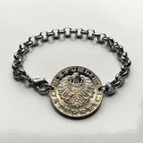 1991 Austria Österreich 10 Schilling coin bracelet Austrian eagle Vienna Salzburg Linz Innsbruck Graz Tyrol Villach Carinthia Styria Wels Sankt Pölten Sölden Vorarlberg Habsburg Zell am See b000082