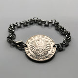 1991 Austria Österreich 10 Schilling coin bracelet Austrian eagle Vienna Salzburg Linz Innsbruck Graz Tyrol Villach Carinthia Styria Wels Sankt Pölten Sölden Vorarlberg Habsburg Zell am See b000082