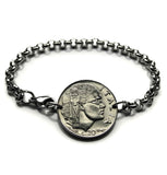 1941 Italy Italian 20 Centesimi coin bracelet Italian lady fasces fascist World War 2 era Savoy shield Benito Mussolini Rome Milan Siena Capri Sardinia Parma San Gimignano Positano Lazio b000084