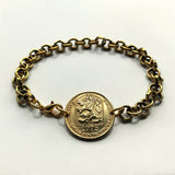 1982 Czechoslovakia 20 Haleru coin bracelet socialist republic Czech lion Slovakia Prague Cesky Krumlov Bratislava Bohemia Moravia Charles Bridge Brno Cesky Krumlov Kutná Hora Ostrava Plzeň Slovakia b000089