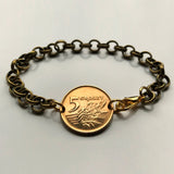 2001 Poland Polska 5 Groszy coin bracelet jewelry white Polish eagle Warsaw Kraków Łódź Wrocław Poznań Gdańsk Szczecin Bydgoszcz Lublin Polak Polonia Zakopane Oświęcim Kołobrzeg Kashubians Białystok b000086