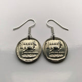 South Africa 1 Rand coin earrings jewelry springbok antelope gazelle Cape Town Johannesburg Durban Pretoria Port Elizabeth Tswana Xhosa Bloemfontein Afrikaans Bantu isiZulu Northern Sotho e000432