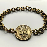 1982 Czechoslovakia 20 Haleru coin bracelet socialist republic Czech lion Slovakia Prague Cesky Krumlov Bratislava Bohemia Moravia Charles Bridge Brno Cesky Krumlov Kutná Hora Ostrava Plzeň Slovakia b000089