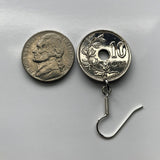 1900's Belgium Belgique Belgie 10 Centimes coin earrings Belgian jewelry initial L Brussels Antwerp Bruges Ghent Antwerpen Liège Charleroi Namur Mons Flanders Flemish Limbourg Mechelen Leuven Ostend Ardennes e000424