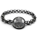 1948 Sweden Sverige 2 Ore coin rolo link bracelet Swedish crown initial G Tre Kroner Swedes Stockholm Gothenburg Malmo Uppsala Linkoping Orebro Ostergotland Norrland Scandinavia Nordic Vikings Norse Svealand Scandes Gotaland Vasteras Helsingborg b000057