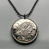 1972 Singapore 50 Cents coin pendant Lionfish zebrafish Bedok Lion City Yishun Choa Chu Kang Punggol Ang Mo Kio Bukit Batok Chinese n003396