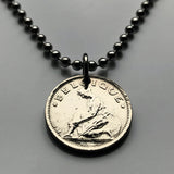 1923 Belgium 50 Centimes coin pendant Belgian lady Brussels Antwerp Bruges Ghent Liège Mons Kortrijk Ostend Ypres Dinant Limbourg Bilstain Wallonia Namur Charleroi Schaerbeek Leuven Mechelen n003406
