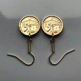 1995 Spain España 5 Peseta coin earring Asturian Victory Cross San Salvador Cathedral Oviedo Gijón Avilés Siero Langreo Raíces Nuevo e000456