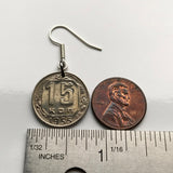 Soviet Union USSR CCCP Communist Russia 15 Kopecks coin earrings hammer sickle Socialist Republics Moscow Saint Petersburg Novosibirsk Yekaterinburg Kazan Sochi 1917 October Revolution Bolsheviks Karl Marx Lenin Stalin Trotsky proletariat e000447