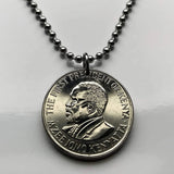 2005 Kenya Shilling coin pendant Kenyan lions Nairobi East Africa Kikuyu Luhya Luo Kiswahili Great Rift Valley Lamu safari spears n001935