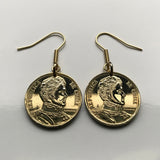 Chile 10 Pesos coin earrings Santiago Bernardo O'Higgins Libertador Araucanía Iquique Rancagua La Pintana Temuco Coquimbo e000463