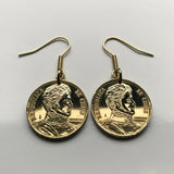 Chile 10 Pesos coin earrings Santiago Bernardo O'Higgins Libertador Araucanía Iquique Rancagua La Pintana Temuco Coquimbo e000463