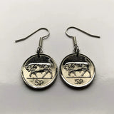 1993 Irland Éire 5 Pence Münzanhänger Irischer Stier Keltische Harfe Cláirseach Dublin Cork Limerick Galway Waterford Guinness Gälisch Saint Patricks Day Hibernia Connacht Leinster Derry Drogheda n000601