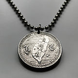 1950 Taiwan Republic of China 2 Jiao coin pendant Taiwanese map Formosa Taipei Sun Yat-sen Taichung Kaohsiung Taoyuan Tainan Hsinchu Kuomintang Keelung Chiayi Changhua Miaoli Taoyuan Taitung n003459