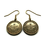 1996 Germany Deutschland 10 Pfennig coin earrings oak seedling tree planting gardening Berlin Hamburg Munich Cologne Frankfurt Stuttgart Düsseldorf Bavaria Dortmund Leipzig Bremen Dresden Bonn e000470