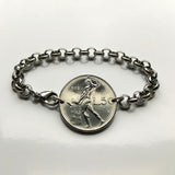 Italia 50 Lire moneda colgante collar joyería italiana Vulcano herrero dios del fuego Roma Milán Florencia Venecia Verona Génova Palermo Bolonia Torino Napoli Cagliari San Gimignano Siena Módena Parma n001009