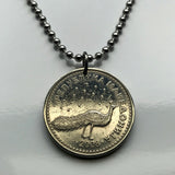 2008 North Macedonia 10 Denari coin pendant Peacock male Peafowl Stobi Skopje Bitola Kumanovo Prilep Tetovo Veles Štip Lake Ohrid Gostivar Pelagonia Vardar Balkans Yugoslavia Scupi Adriatic n003483