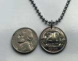 1938 Soviet Union CCCP USSR communist Russia 20 Kopecks coin pendant Moscow Saint Petersburg Karl Marx Lenin Stalin hammer & sickle n001018