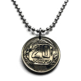 Soviet Union CCCP USSR communist Russia 20 Kopecks coin pendant Moscow Saint Petersburg Karl Marx Lenin Stalin hammer & sickle n001018