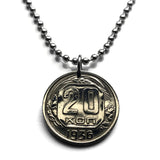 1938 Soviet Union CCCP USSR communist Russia 20 Kopecks coin pendant Moscow Saint Petersburg Karl Marx Lenin Stalin hammer & sickle n001018
