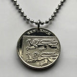 2017 England United Kingdom Great Britain 10 Pence coin pendant necklace English lions London Manchester Birmingham Sheffield Liverpool Leeds Newcastle Reading Portsmouth Norwich Essex Kent n002256
