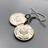 1986 Singapore Singapura 10 Cents coin earrings Star Jasmine flower Bedok Lion City Yishun Choa Chu Kang Punggol Ang Mo Kio Bukit Batok Chinese e000008