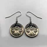 1986 Singapore Singapura 10 Cents coin earrings Star Jasmine flower Bedok Lion City Yishun Choa Chu Kang Punggol Ang Mo Kio Bukit Batok Chinese e000008
