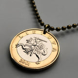 2009 Lithuania Lietuva 2 Litai coin pendant Vytis horse armored knight Vilnius Vityaz Marijampolė Jonava Utena Curonian Samogitia n000312