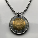 2008 Peru 5 Soles coin pendant escudo Peruano Lima Arequipa Trujillo Chiclayo Piura Huancayo Cusco llama Inca Nazca Lines condor Ica n003512
