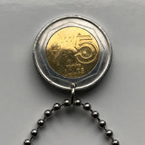 2008 Peru 5 Soles coin pendant escudo Peruano Lima Arequipa Trujillo Chiclayo Piura Huancayo Cusco llama Inca Nazca Lines condor Ica n003512