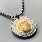 2008 Peru 5 Soles coin pendant escudo Peruano Lima Arequipa Trujillo Chiclayo Piura Huancayo Cusco llama Inca Nazca Lines condor Ica n003512