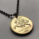 2008 Litauen Lietuva 20 Centu Münze Anhänger Halskette Schmuck Vytis Pferd auf dem Rücken gepanzerter Ritter Vilnius Kaunas Klaipėda Siauliai mittelalterlich Vityaz Marijampole Jonava Utena Kurische Nehrung Panevezys Pahonia Alytus n001104